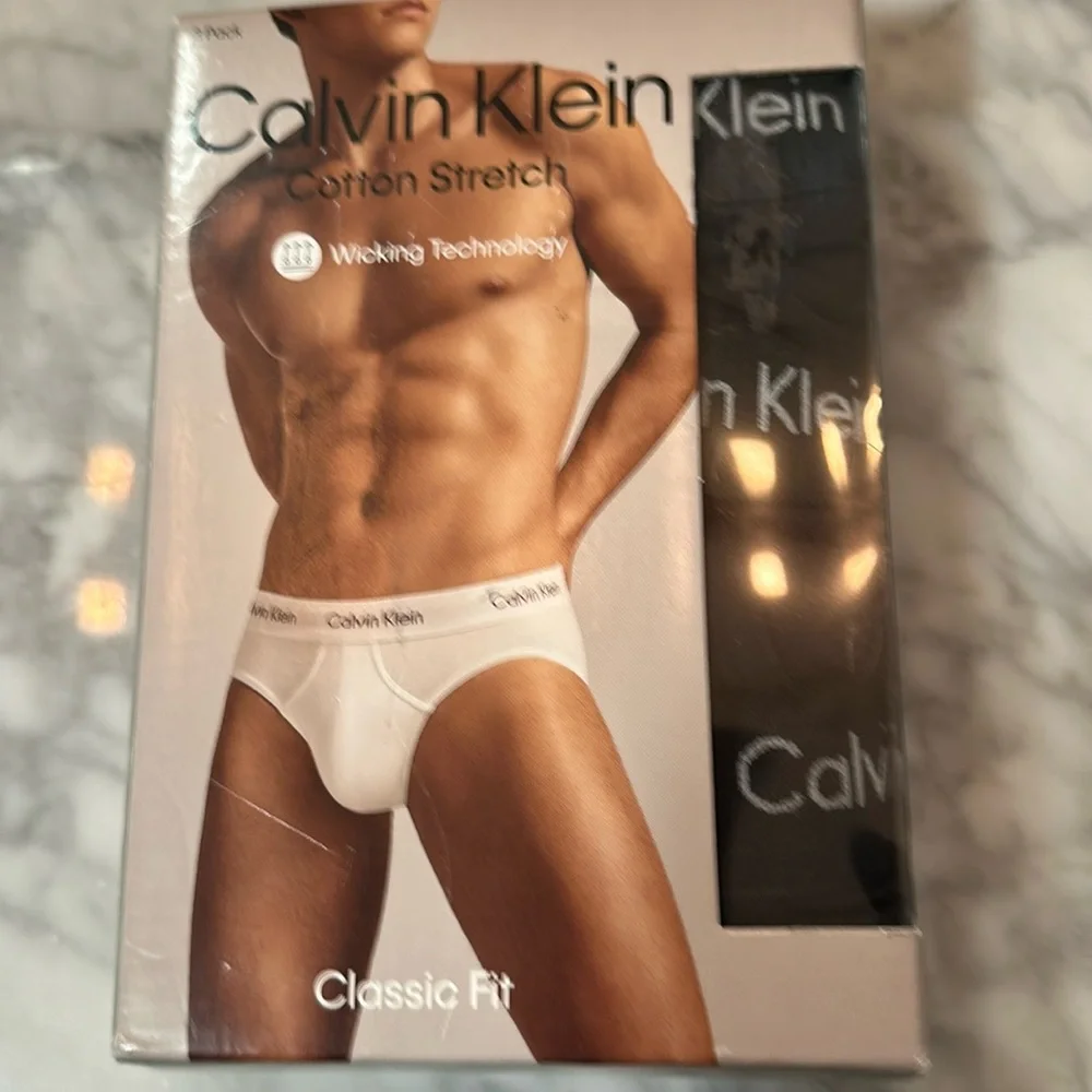 Calvin Klein Black 3-PK Cotton Stretch Low-Rise Hip Briefs XXL NWT